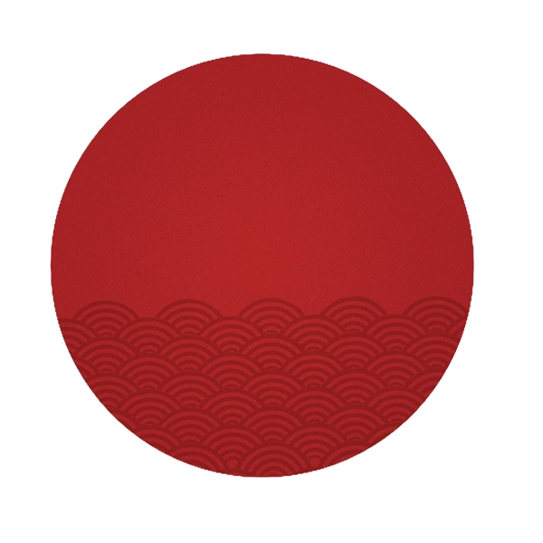 红色圆圈传统纹理浪花