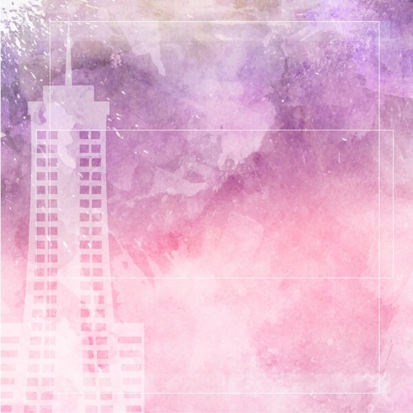 紫粉色手绘水彩渐变唯美浪漫梦幻通用背景