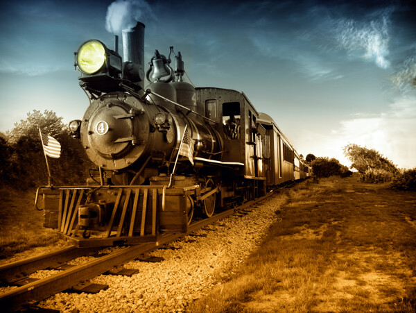 蒸汽式火车头摄影图片