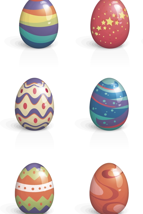 彩绘鸡蛋矢量图图片