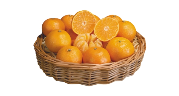 竹篮水果橙子果实篮子橘子