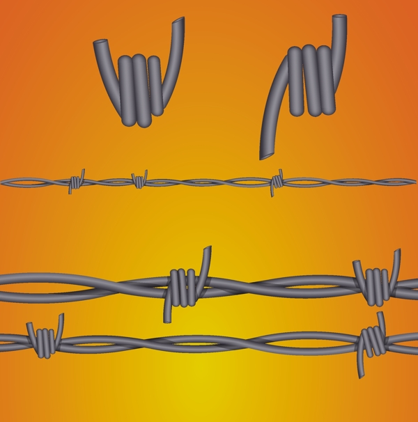 围栏铁丝叉向量