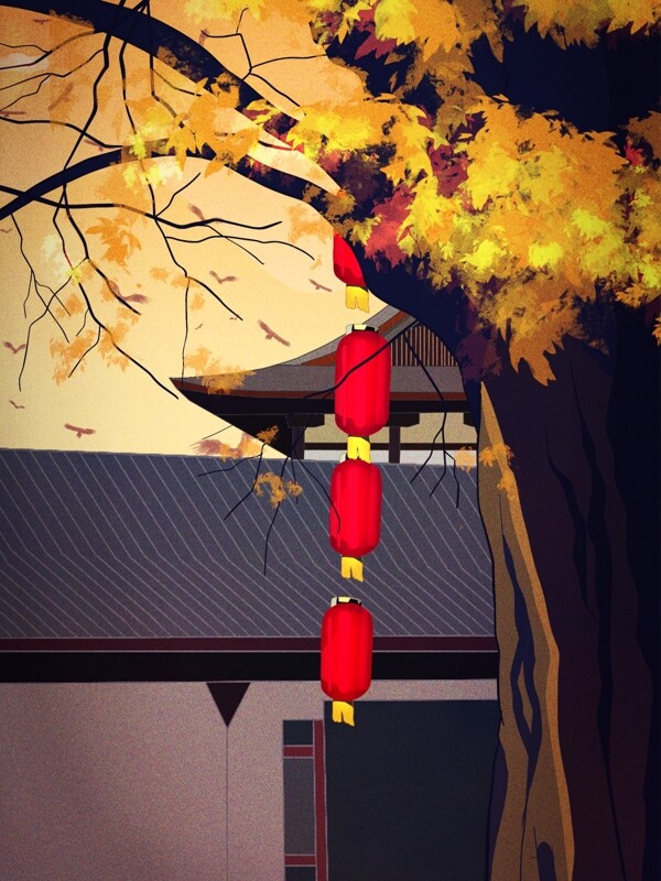 传统中国风灯笼背景设计