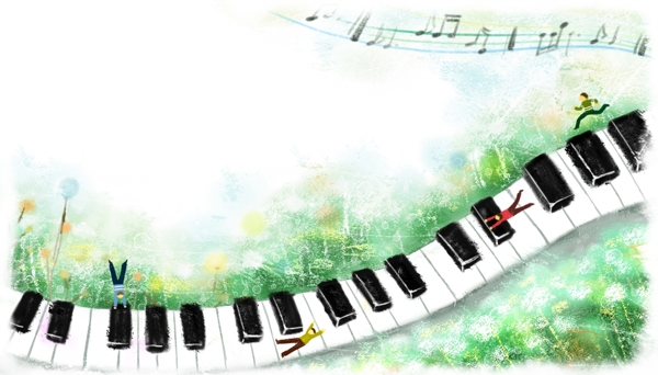 钢琴插画图片