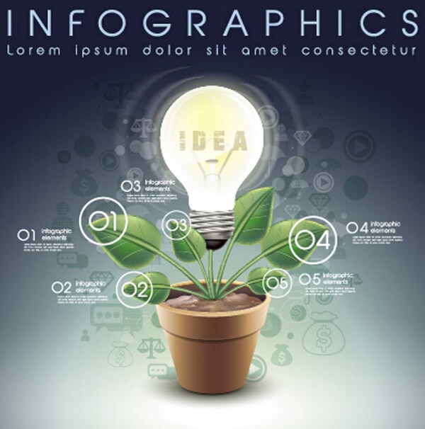 商业信息植物图表素材