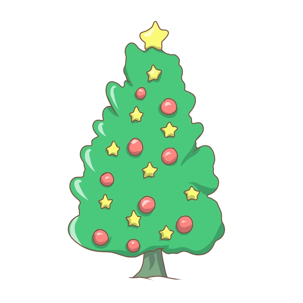 绿色的圣诞树插画