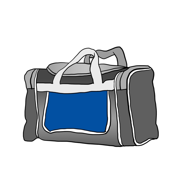 灰蓝色行李箱插画