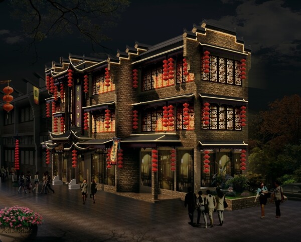 中式酒店外立面设计