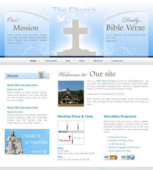 教堂网页模板CSS