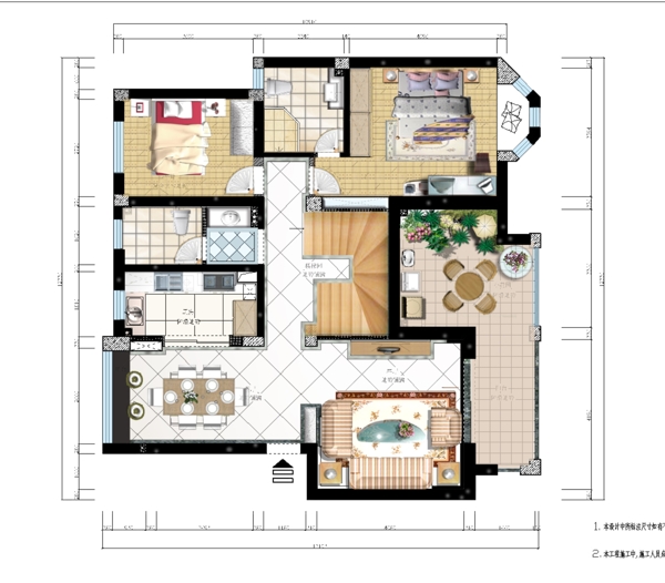 室内设计彩平图图片