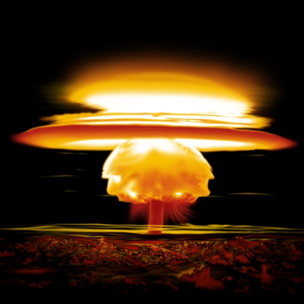 原子弹爆炸蘑菇云火焰效果高清PSD下载