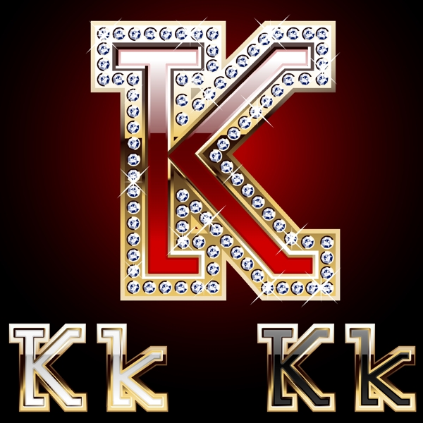 钻石K字母素材