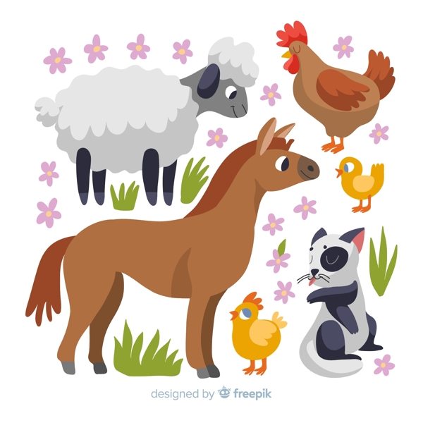 6款卡通农场动物