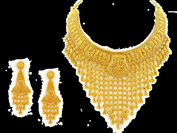 印度风格黄金项链吊坠免抠png透明素材
