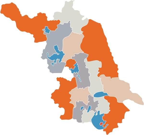 扁平化江苏地图