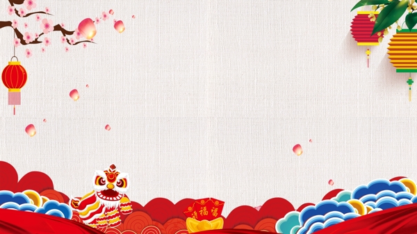 复古喜庆中国风春节背景图