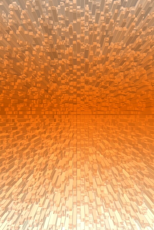 珊瑚橙抽象立体3D柱体背景