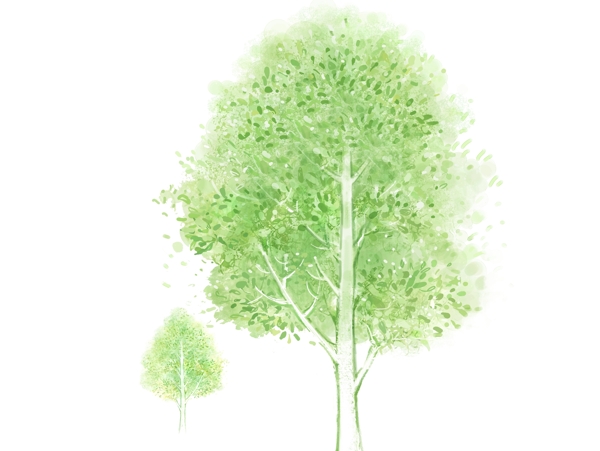 卡通树绿树插图插画