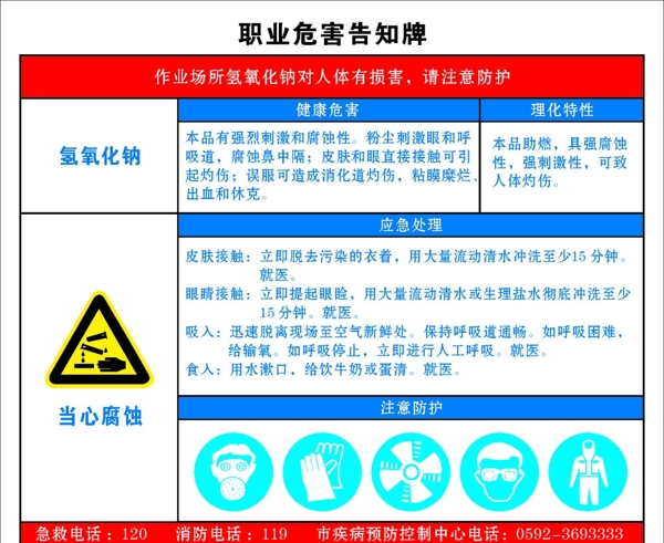 职业危害告知牌氢氧化图片