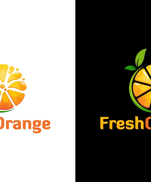 创意水果橙子商标设计