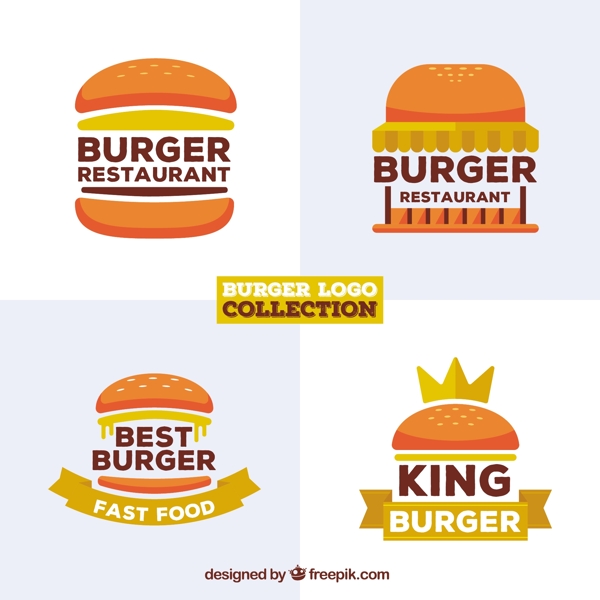 各种汉堡餐厅标志系列