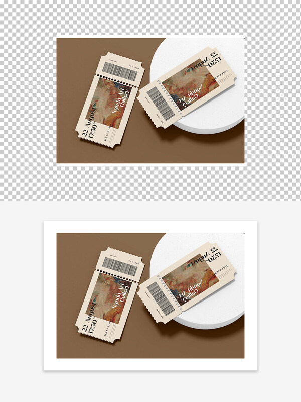 两张油画艺术展门票