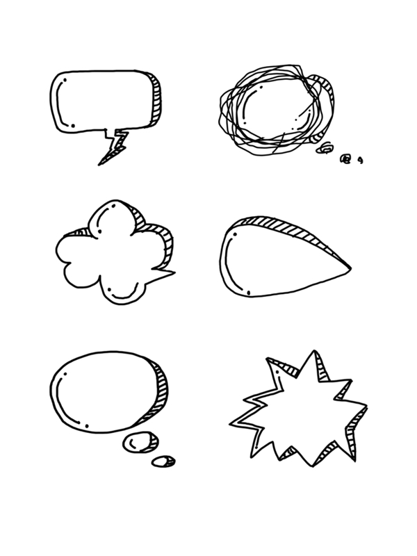 边框对话框气泡对话框手绘对话框