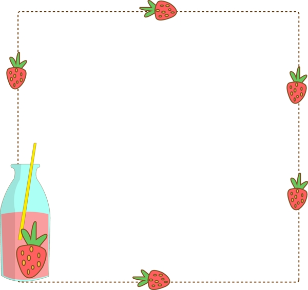 草莓果汁边框