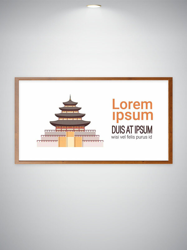 一座传统的中式塔楼建筑插画
