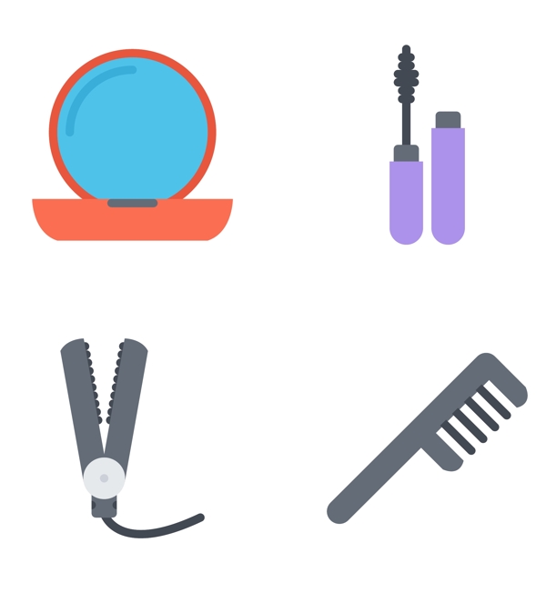 镜子牙刷梳子生活用品ICON图标标志图片