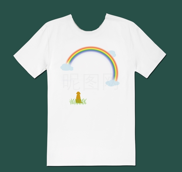个性T恤图案设计遇见彩虹