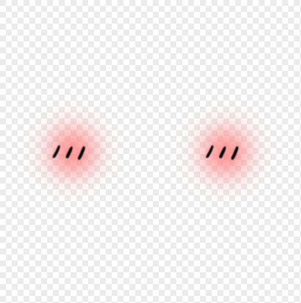 手绘卡通小脸蛋上的害羞点点和粉色光晕装饰