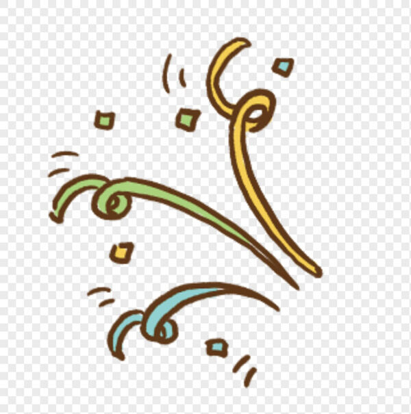 超开心节日氛围礼花彩带亮片装饰免扣图