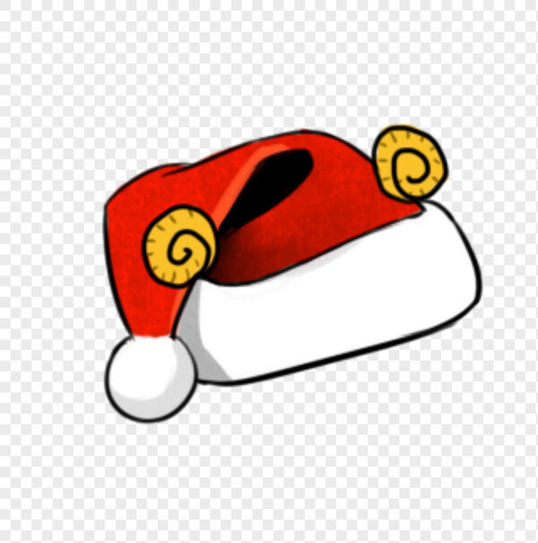 手绘红色卡通圣诞帽白色球球黄色蜗牛装饰