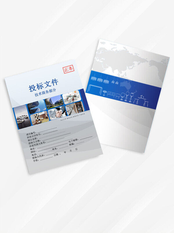 简约大气技术商务投标文件标书画册封面