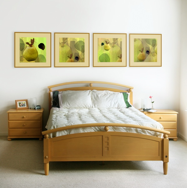 卧室内的床的装饰画图片