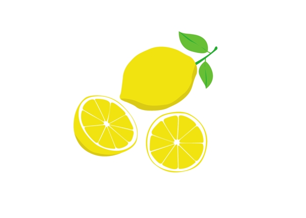 新鲜水果手绘矢量图柠檬水果