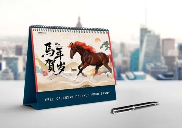 2026骏马奔腾马年贺岁丙午简约版台历封面