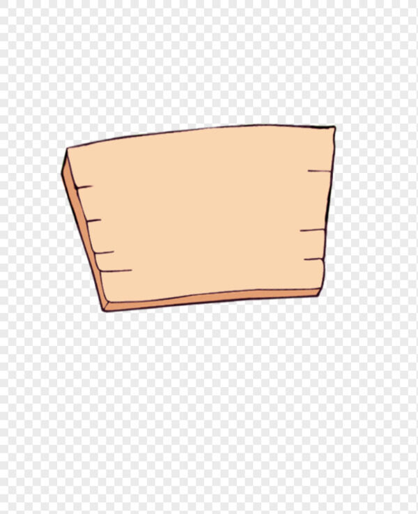 手绘立体米色梯形木板免扣图形