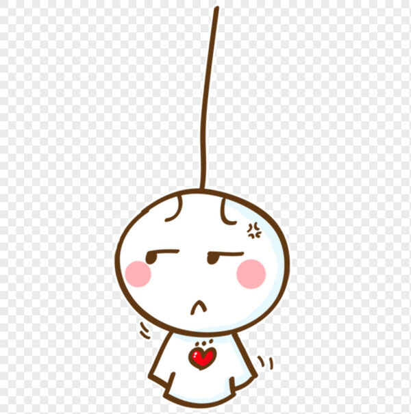 手绘卡通白色晴天娃娃生气无奈鄙视表情包