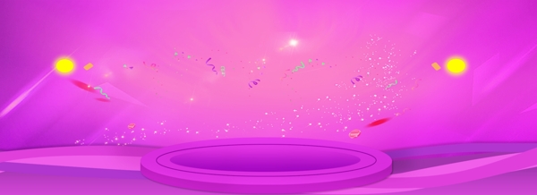 原创紫色圆环喷射礼花背景