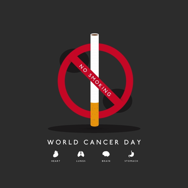 背景世界癌症日雪茄