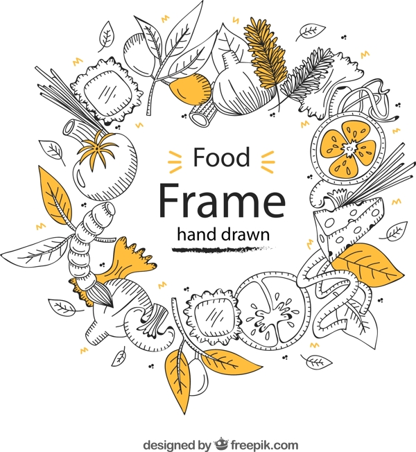 手绘食物框架图片