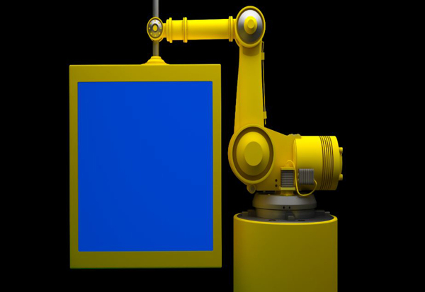 黄色机器人提板视频素材