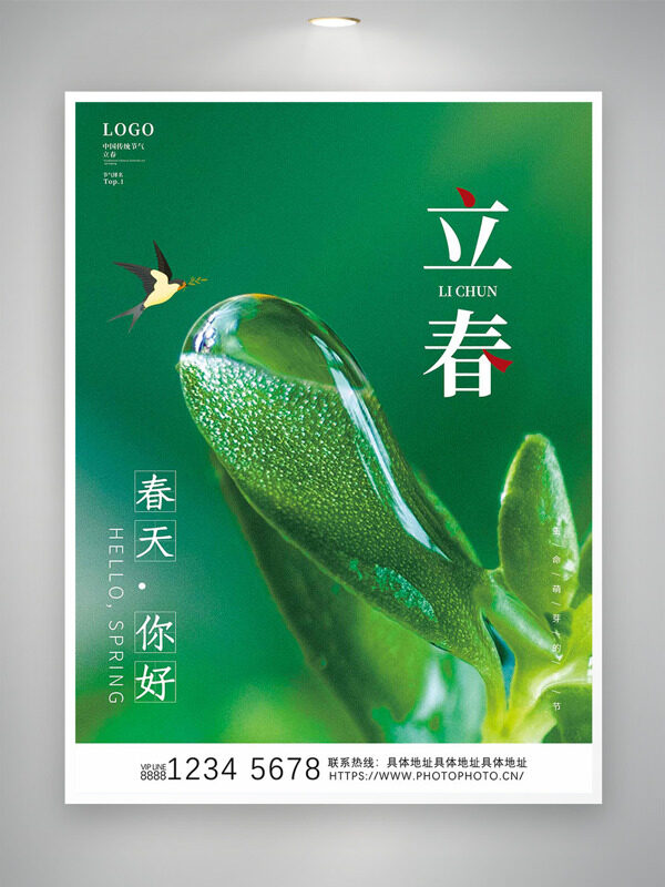 春燕衔泥新芽始发立春时节主题海报