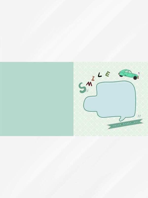 绿色卡通小汽车男孩拍照照片相册排版