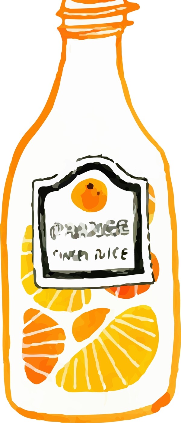原创手绘一瓶橙子味的软糖