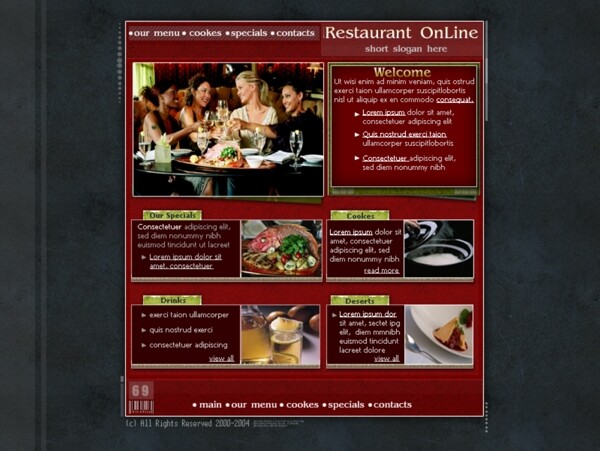 餐厅在线预定网页模板