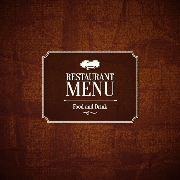 西餐厅菜谱封面模板矢量图