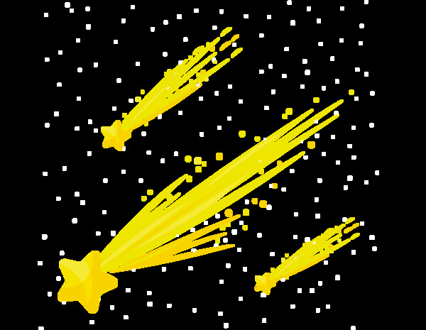卡通黄色飞行星星png元素